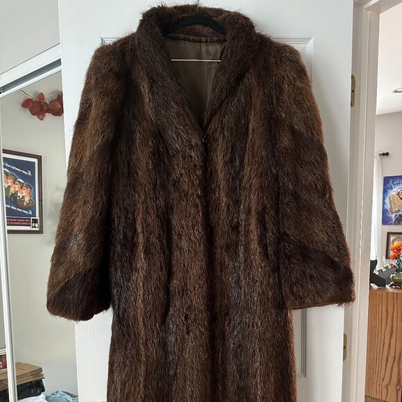 Long Brown Fur Coat - Picture 1 of 7